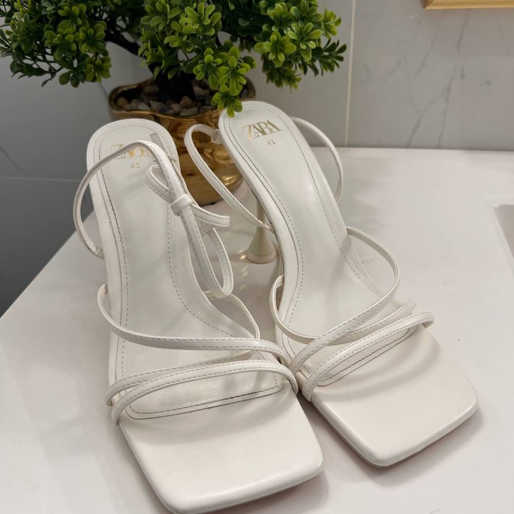 Zara white sandals